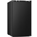 Antarctic Star Mini Compact Refrigerator with Freezer, 3.2 Cu.Ft. Single Door with Adjustable Thermostat,Removable Glass Shelves for Apartment/Dorm/Office,BLACK