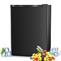 Antarctic Star Mini Compact Refrigerator with Freezer, 2.6 Cu.Ft. Single Door Adjustable Removable Shelves for Apartment/Dorm/Office,BLACK