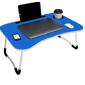 nilkar study table bed table premium laptop tablefoldable and portable woodenwriting desk for officehomeschool square black