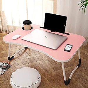 nilkar study table bed table premium laptop tablefoldable and portable woodenwriting desk for officehomeschool square wood