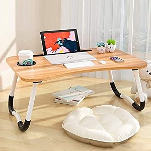 nilkar study table bed table premium laptop tablefoldable and portable woodenwriting desk for officehomeschool square flower