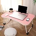 NILKAR Study Table Bed Table Premium Laptop Table/Foldable and Portable Wooden/Writing Desk for Office/Home/School (Square Wood)