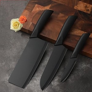 set of 3 stainless steel kitchen knife set  high-carbon stainless steel kitchen knife vegetable knife chef knife sharp edge cutting chef knifes for chopping vegetables fruits black