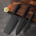 Set of 3 Stainless Steel Kitchen Knife Set | High-Carbon Stainless Steel Kitchen Knife |Vegetable Knife| Chef Knife| Sharp Edge Cutting Chef Knifes for Chopping Vegetables, Fruits (Black)