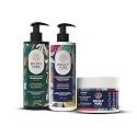 WILDLY PURE Anti-Dandruff Kit For Dry, Itchy, Flaky Scalp with Piroctone Olamine,12 Oils &amp; Natural Biolipid Complex | 72% less in Dandruff after 2 washes | Sulphate &amp; Paraben Free | Pack of 3 [Calm Kit]
