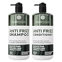 Anti Frizz Shampoo and Conditioner Set - Sulfate Free Hair Care Products for Women and Men - Frizzy Hair Control - Hydrating, Smoothing Salon Moisture - Paraben Free Formula - 16 Fl Oz (Set of 2)