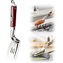 Anti-Scald Extended Handle Spatula Tong,2026 New Stainless Steel Grill Clamp, Multi-Functional Stainless Steel Barbecue Food Flip Clip Grill Clamp for Outdoor Grilling and Kitchen Cooking (red)