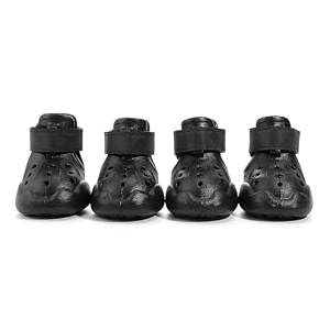 anti skid paw protector dog boots for hot summer for maltese  waterproof eva pet shoes anti-slip  soft amp lightweight dog footwear - size 6 - black