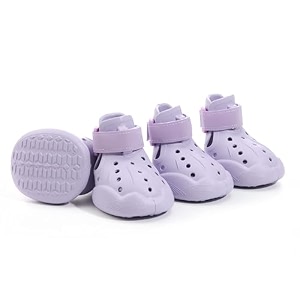 anti skid paw protector dog boots for hot summer for maltese  waterproof eva pet shoes anti-slip  soft amp lightweight dog footwear - size 5 - purple