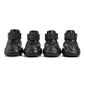 Anti Skid Paw Protector Dog Boots for Hot Summer for Maltese | Waterproof Eva Pet Shoes Anti-Slip | Soft & Lightweight Dog Footwear - Size 4 - Black