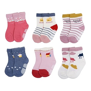 anti skid socks for baby boys amp baby girls age 0-1 yrs  1 to 3 yrs 3 to 5 yrs non slip grip  soft stretchable grip for crawling walking  breathable pack of 6