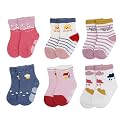 Anti Skid Socks for Baby Boys &amp; Baby Girls Age 0-1 Yrs. | 1 to 3 Yrs. |3 to 5 Yrs.| Non Slip Grip | Soft Stretchable Grip for Crawling, Walking | Breathable |Pack of 6