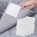 Anti Slip Carpet Grips 8 Pcs Vacuum Technology Carpet Gripper for Hardwood Floors Anti Curling Rug Pad Grippers Washable Keep Corners Flat