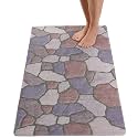 Anti Slip Shower Mat - Non Slip Shower Mats for Inside Shower - Large 47x24 Loofah Shower Floor Mat Non Slip - Bath Mat for Shower - Secure Mat Without Suction Cups (47x24 Stone Path)