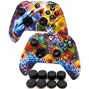 Anti-Slip Soft Silicone Cover Skin Set for Microsoft Xbox One Controller which 2pcs Rainbow Controller Skin + 8pcs Thumb Grip Caps