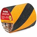 Anti Slip Tape Black and Yellow 6in x 40ft, Heavy Duty Grip Tape for Stairs, Ramps, Truck Steps, Floors, Waterproof Non-Slip Traction Tape for Indoor &amp; Outdoor Safety Hazard Warning