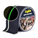 Anti Slip Tape with Glow in Dark Stripe for Stairs, 4”x42ft, Grip Tape for Stairs Steps for Outdoor/Indoor, Waterproof Non Slip Strips for Stair Treads, High Traction, Easy Install