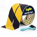 Anti Slip Tape with Roller, 2 Pack x 2” x 35Ft, Non Slip Safety Tape for Stair Step, Caution Grip Tape Yellow/Black, Waterproof Non Skid Tape for Bathtub, Boat, Comfortable for Bare Feet Indoor