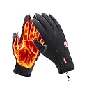 Anti-Slip Waterproof Thermal Winter Gloves for Men and Women, Windproof Cold Weather Motorcycle Riding Bicycle Cycling Hiking Gloves Touch Screen Anti-Slip Winter Sport Outdoor Gloves