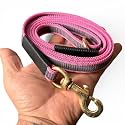 Anti-Slippery Dog Training Leash, Belt for Dogs Walk - World Class Trainers Choice Dog Leash in 5, 10, 15 &amp; 20 Feet Length- Long Leash for Dogs, in Many Colors (Baby Pink, 15 Feet)