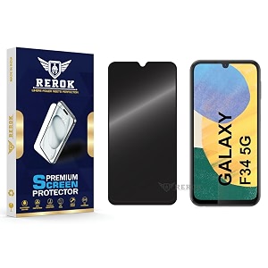 anti-spy privacy tempered glass screen protector compatible with samsung galaxy f34 5g pack of 1  edge-to-edge 9h hardness case friendly easy installation kit