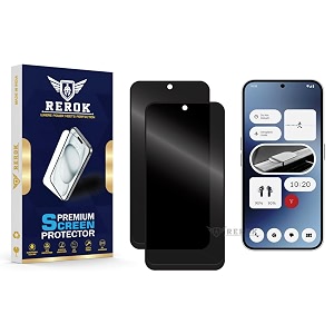 anti-spy privacy tempered glass screen protector compatible with nothing phone 2a pack of 2  edge-to-edge 9h hardness case friendly easy installation kit