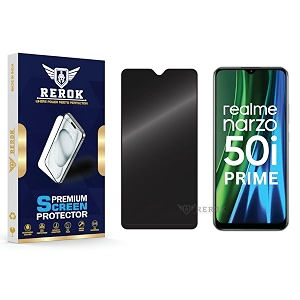 anti-spy privacy tempered glass screen protector compatible with realme narzo 50i prime pack of 1  edge-to-edge 9h hardness case friendly easy installation kit