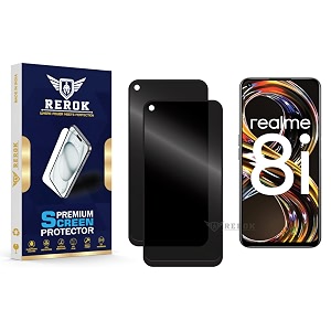 anti-spy privacy tempered glass screen protector compatible with realme 8i pack of 2  edge-to-edge 9h hardness case friendly easy installation kit