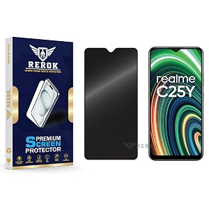 anti-spy privacy tempered glass screen protector compatible with realme c25y pack of 1  edge-to-edge 9h hardness case friendly easy installation kit