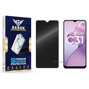 anti-spy privacy tempered glass screen protector compatible with realme c31 pack of 1  edge-to-edge 9h hardness case friendly easy installation kit