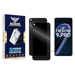 anti-spy privacy tempered glass screen protector compatible with realme 9 pro pack of 2  edge-to-edge 9h hardness case friendly easy installation kit