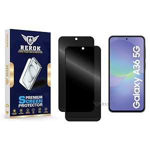 anti-spy privacy tempered glass screen protector compatible with samsung galaxy a36 5g pack of 2  edge-to-edge 9h hardness case friendly easy installation kit