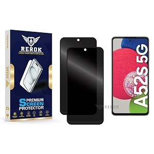 anti-spy privacy tempered glass screen protector compatible with samsung galaxy a52s 5g pack of 2  edge-to-edge 9h hardness case friendly easy installation kit