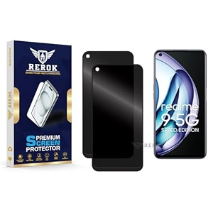 anti-spy privacy tempered glass screen protector compatible with realme 9 5g se pack of 2  edge-to-edge 9h hardness case friendly easy installation kit