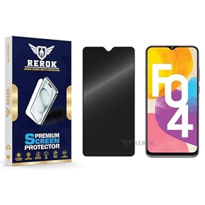 anti-spy privacy tempered glass screen protector compatible with samsung galaxy f04 pack of 1  edge-to-edge 9h hardness case friendly easy installation kit