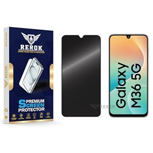 anti-spy privacy tempered glass screen protector compatible with samsung galaxy m36 pack of 1  edge-to-edge 9h hardness case friendly easy installation kit