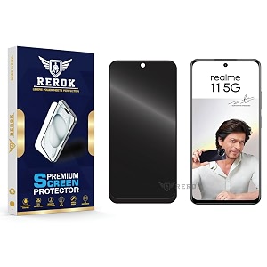 anti-spy privacy tempered glass screen protector compatible with realme 11 5g pack of 1  edge-to-edge 9h hardness case friendly easy installation kit