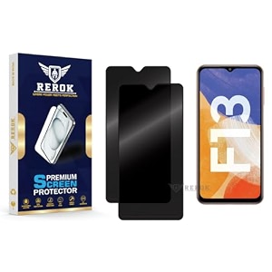 anti-spy privacy tempered glass screen protector compatible with samsung galaxy f13 pack of 2  edge-to-edge 9h hardness case friendly easy installation kit