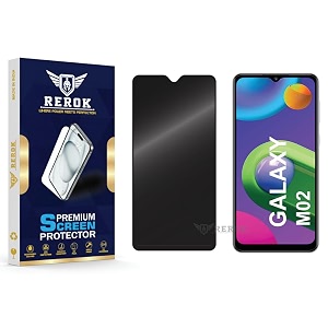 anti-spy privacy tempered glass screen protector compatible with samsung galaxy m02 pack of 1  edge-to-edge 9h hardness case friendly easy installation kit