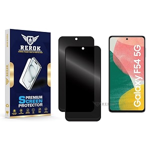 anti-spy privacy tempered glass screen protector compatible with samsung galaxy f54 5g pack of 2  edge-to-edge 9h hardness case friendly easy installation kit