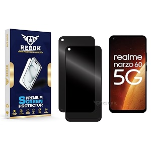 anti-spy privacy tempered glass screen protector compatible with realme narzo 60 5g pack of 2  edge-to-edge 9h hardness case friendly easy installation kit