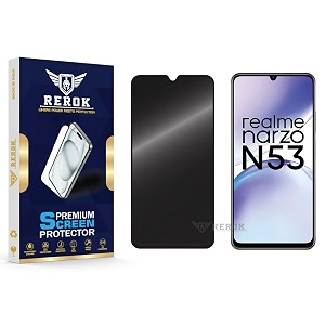 anti-spy privacy tempered glass screen protector compatible with realme narzo n53 pack of 1  edge-to-edge 9h hardness case friendly easy installation kit
