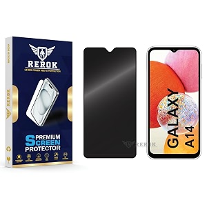 anti-spy privacy tempered glass screen protector compatible with samsung galaxy a14 pack of 1  edge-to-edge 9h hardness case friendly easy installation kit