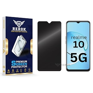 anti-spy privacy tempered glass screen protector compatible with realme 10 5g pack of 1  edge-to-edge 9h hardness case friendly easy installation kit
