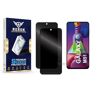 anti-spy privacy tempered glass screen protector compatible with samsung galaxy m51 pack of 2  edge-to-edge 9h hardness case friendly easy installation kit