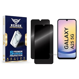 anti-spy privacy tempered glass screen protector compatible with samsung galaxy a25 5g pack of 2  edge-to-edge 9h hardness case friendly easy installation kit