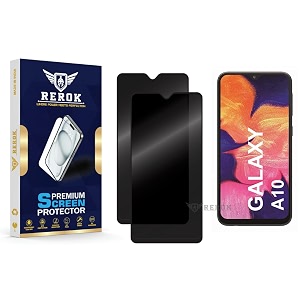 anti-spy privacy tempered glass screen protector compatible with samsung galaxy a10 pack of 2  edge-to-edge 9h hardness case friendly easy installation kit