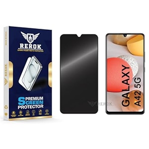 anti-spy privacy tempered glass screen protector compatible with samsung galaxy a42 5g pack of 1  edge-to-edge 9h hardness case friendly easy installation kit