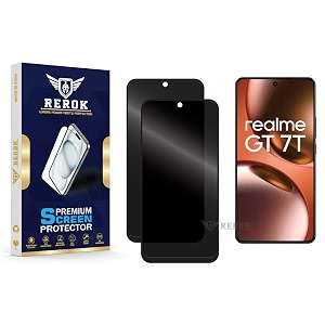 anti-spy privacy tempered glass screen protector compatible with realme gt 7t pack of 2  edge-to-edge 9h hardness case friendly easy installation kit