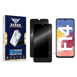 anti-spy privacy tempered glass screen protector compatible with samsung galaxy f14 4g pack of 2  edge-to-edge 9h hardness case friendly easy installation kit